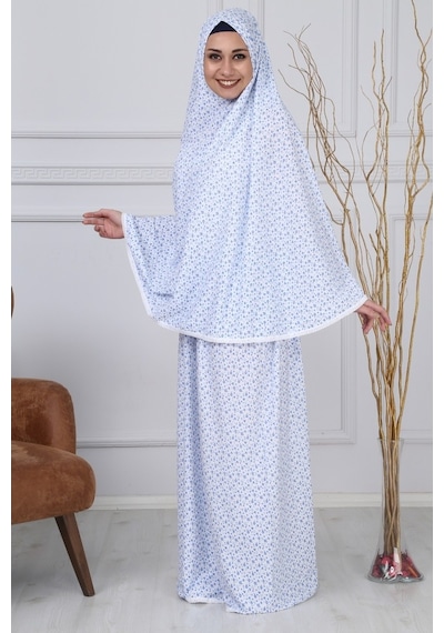 Iki Parça Pratik Namaz Elbisesi Beyaz