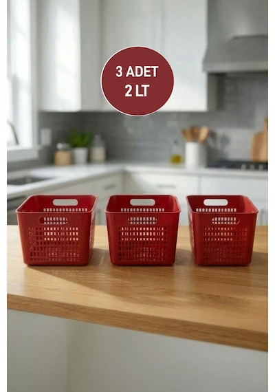 Selka Home Lavin 3 Adet 2 Lt. Dolap İçi Düzenleyici Bordo