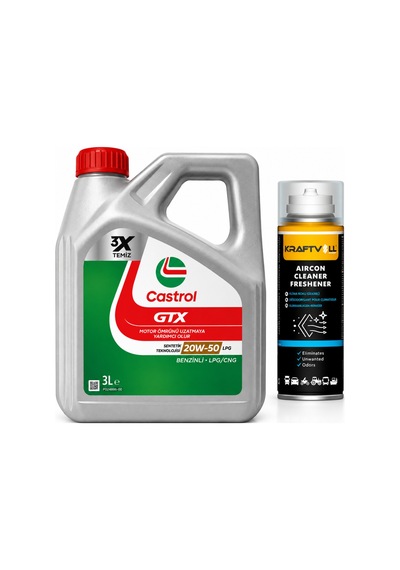 Castrol Gtx Motor Yağı 20w-50 Lpg 3 Li + Klima Bombası 200 ML