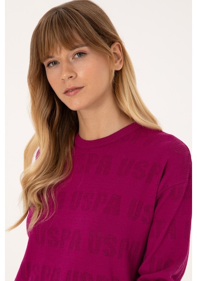 U.S. Polo Assn. Kadın Menekşe Bisiklet Yaka Kazak 50309651-VR037