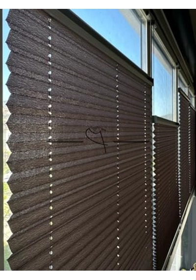 Plise Cam Balkon Akordiyon Perde, 40x140 Cm Beyaz 11