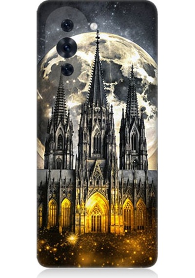 Huawei Nova 10 Pro Uyumlu Ay Ve Katedral Desenli Silikon Kılıf