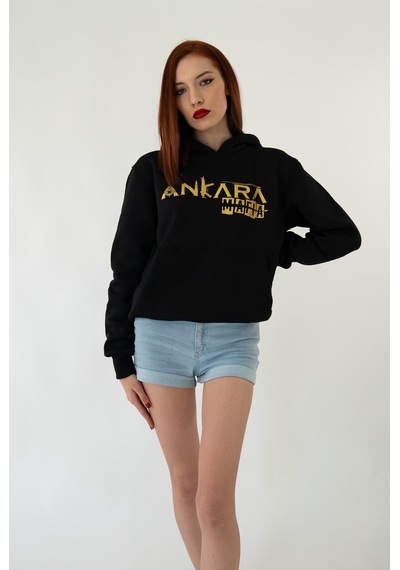 Ankara Mafıa Kapşonlu Siyah Unisex Sweatshirt Hoodie Polar