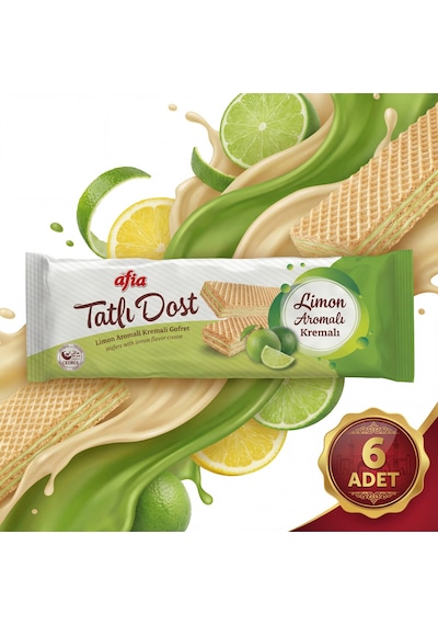 Afia Tatlı Dost Limon Kremalı Gofret 6x140 Gr