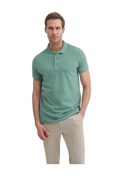 Cazador Erkek Polo Yaka Slim Fit Pike Düz Pamuklu Tişört Mint