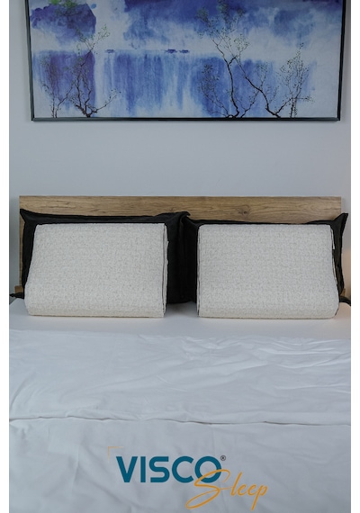 Visco Yastık Ortopedik Yastık Boyun Destekli 60x40x14-12 Cm