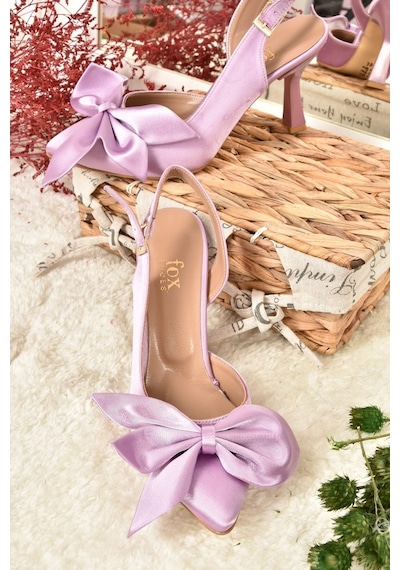 Fox Shoes Lila Saten Kumaş Kadın Topuklu Ayakkabı K922164804