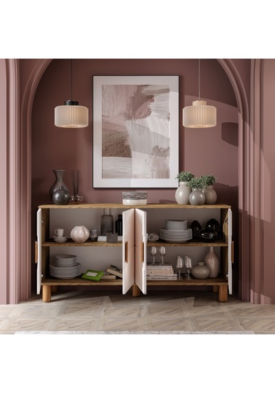 Dorin Bohem Konsol 4 Kapaklı Mdf Mebran Kapak 160 Cm Modern Salon Konsolu Aytaşı Ceviz Ceviz - Aytaşı Dorin Bohem Konsol 4 Kapaklı Mdf Mebran Kapak 160 Cm Modern Salon Konsolu Aytaşı Ceviz Ceviz - Aytaşı