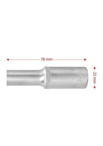 6453 Altı Köşe 1/2" Uzun Derin Lokma Anahtar 10 Mm