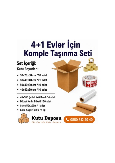 Maxi Xl Taşınma Koli Seti 4+1 Evler İçin 1 Adet