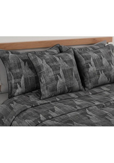 Berru Geometrik 4 Parça Gri Pike Takımı 240 X 260 Cm Gri