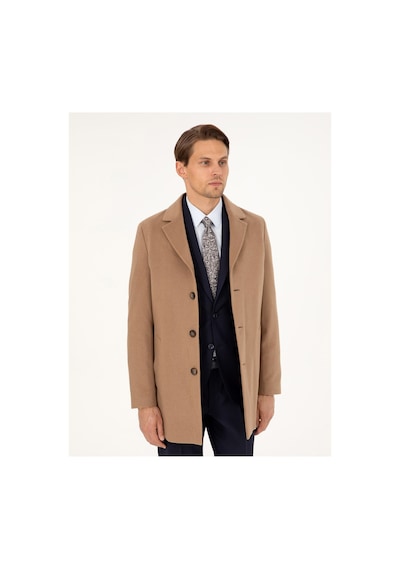 Pierre Cardin Camel Ex. Slim Fit Kaşe Kaban 50291017-vr015