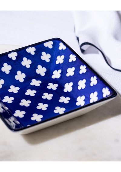 Reve Bleu Raye Kare Tabak - 12 Cm - Mavi/beyaz 8684427225844 Çok Renkli