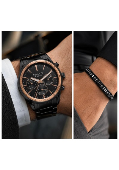 Ferrucci Fc36138 Delüx Serisi Çelik Kordon Ve Kasa Fonksiyonlu Erkek Kol Saati+%100 Deri&hematit Bileklik Rose Gold Ferrucci Fc36138 Delüx Serisi Çelik Kordon Ve Kasa Fonksiyonlu Erkek Kol Saati+%100 Deri&hematit Bileklik Rose Gold