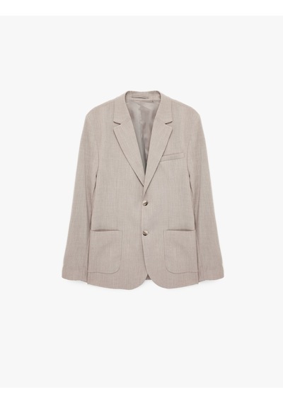 Koton Uzun Kollu Viskon Karışımlı Cepli Düğmeli Mono Yaka Slim Fit Blazer Ceket Vizon 6sam50006nw Koton Uzun Kollu Viskon Karışımlı Cepli Düğmeli Mono Yaka Slim Fit Blazer Ceket Vizon 6sam50006nw