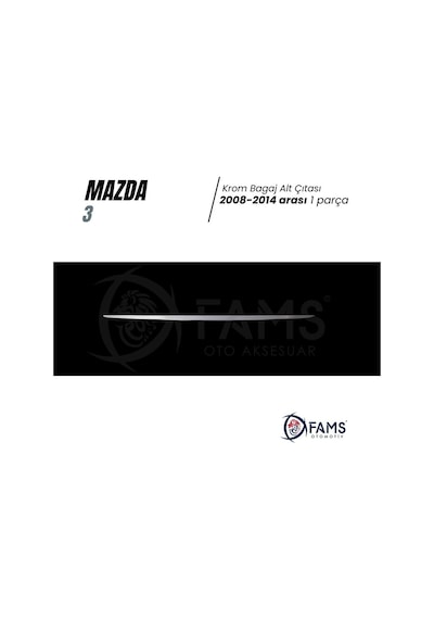 Mazda 3 Sedan Krom Bagaj Alt Çıta 2008-2014 Arası P.Çelik