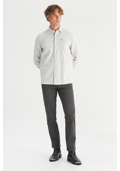 Wrangler Pamuk Regular Fit Normal Kesim Gri Gömlek