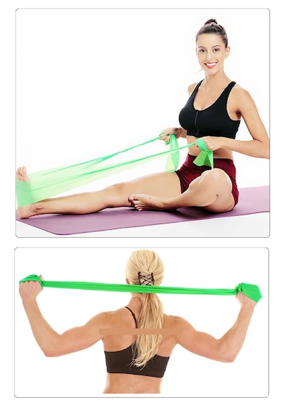 1.5 Metre Yeşil Yoga Pilates Egzersiz Bandı Terabant Açık Uçl...