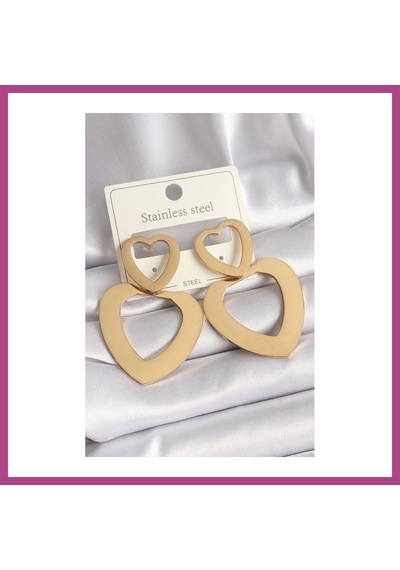 Gees Global 316l Çelik Gold Renk Kalp Model Kadın Küpe Gbzs
