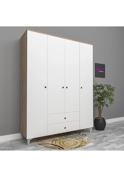 4 Kapılı Gardrop Mdf Sis Gri 4 Kapılı Gardrop Mdf Sis Gri