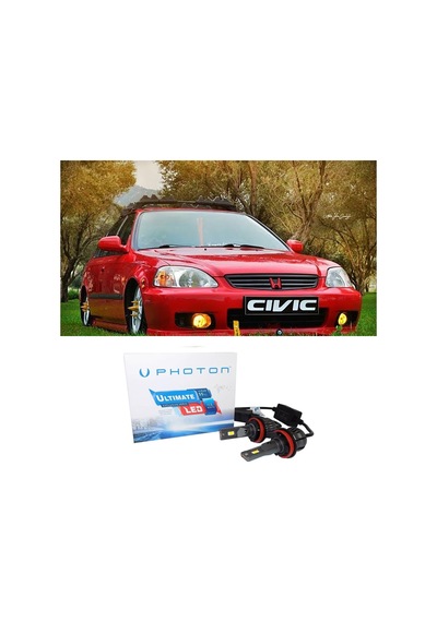 Honda Civic İes Led Xenon Uzun Kısa Far Ampulü H4 Ultimate 9500 Lumens Yeni Seri Beyaz 1996-2004