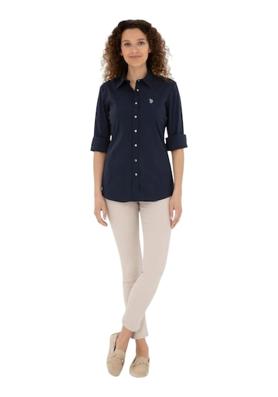 U.S. Polo Assn. Kadın Uzun Kollu Basic Gömlek 1840369 Lacıvert