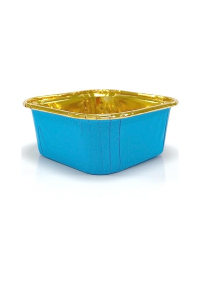 Dolphin Muffin Kare Kağıt Mavi Altın Cupcake Kek Kalıbı Kapsülü Kabı - 25 Adetlik 10 Paket Renkli