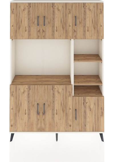 Arges Dolap 10 Raflı 6 Kapaklı 132x30x195 Aytaşı-çam/çam Aytaşı