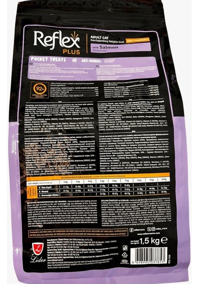 Reflex Plus Pocket Treats Antı-haırball Somonlu Yetişkin Kedi Maması 1,5 Kg