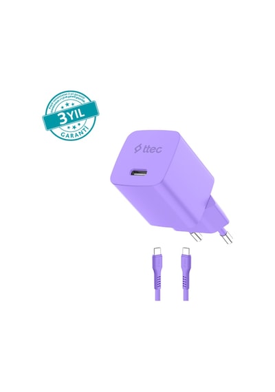 Ttec Smartcharger Gan 20w Pd Seyahat Hızlı Şarj Aleti + Usb-c - Usb-c 3a Kablo Neon 83145768
