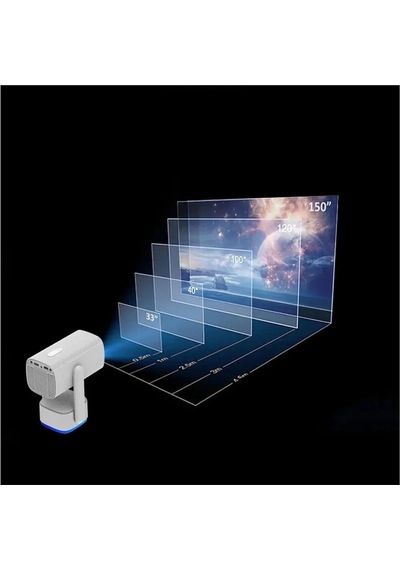 4k Kablosuz Projektör Ultra Hd 4 Saat Şarj Kapasitesi 300 Ansı Wifi 6 Bluetooth 5.2uzaktan Kumandalı Beyaz