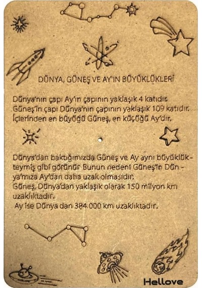 Küçük Boy Güneş Dünya Ay Modeli + Boya 6.sınıf Güneş Sistemi