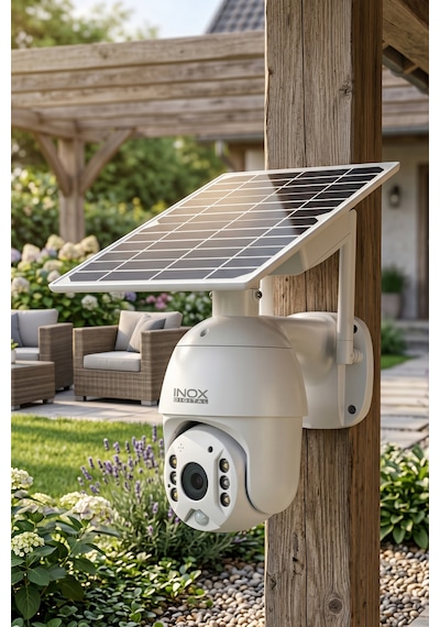 İnox-216 3mp 4g Sım Kartlı Solar Güneş Enerjili Ptz Güvenlik Kamerası - Su Geçirmez Dış Mekan Akıllı Kamera Bulut Kayıt Destekli