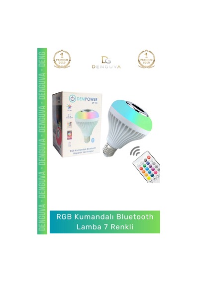 Lamba Akıllı Hoparlör Ses Sistemi Ev Dekorasyon Aydınlatma Rgb Kumandalı Bluetooth Lamba 7 Renkli - Çok Renkli