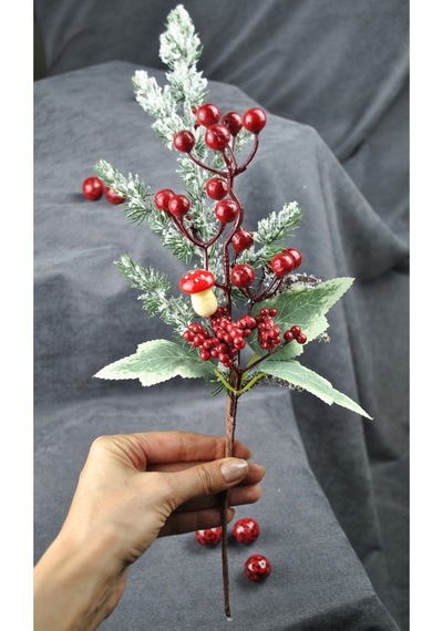 1 Adet 30 Cm Yapay Yılbaşı Çiçeği Dekoratif Yılbaşı Çiçek New Year Christmas- Kırmızı