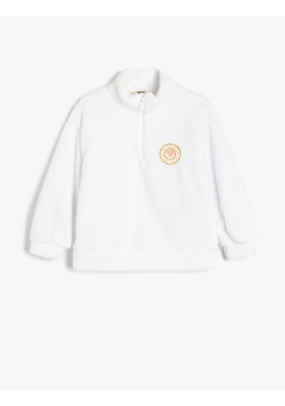 Koton Dik Yaka Yarım Fermuarlı Uzun Kollu Peluş Sweatshirt Beyaz 5wkg10673ak Beyaz Koton Dik Yaka Yarım Fermuarlı Uzun Kollu Peluş Sweatshirt Beyaz 5wkg10673ak Beyaz