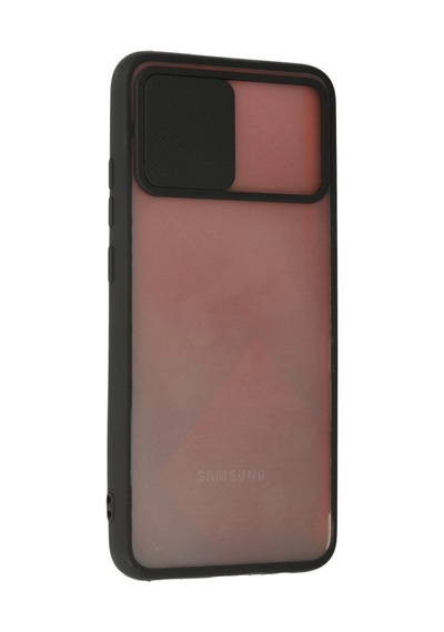 Samsung Galaxy A02s Kılıf Palm Buzlu Kamera Sürgülü Silikon - Siyah