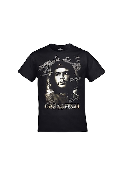 Kalic Studio Unisex Siyah Ernesto Che Guevara Harita Baskılı Siyahorj14