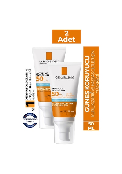 La Roche Posay Anthelios Uvmune 400 Hydrating Cream SPF50+ 2 x 50 ML