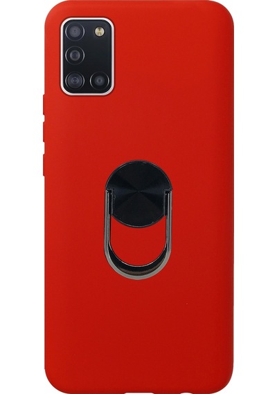 Nettech Samsung Galaxy A31 Uyumlu Leather Ring Nano Arka Koruma Kılıf - Mor Mor