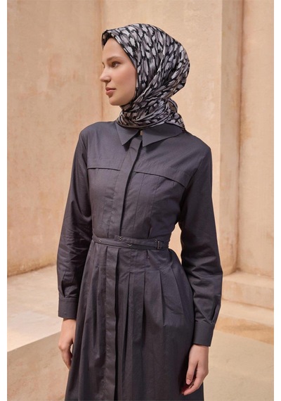 Belli İpek Eşarp - 4103-84 Siyah Twill