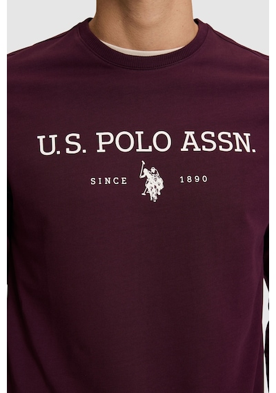 U.S. Polo Assn. Erkek Bordo Bisiklet Yaka Regular Fit Basic Sweatshirt 50333273-vr180 Dark Plum