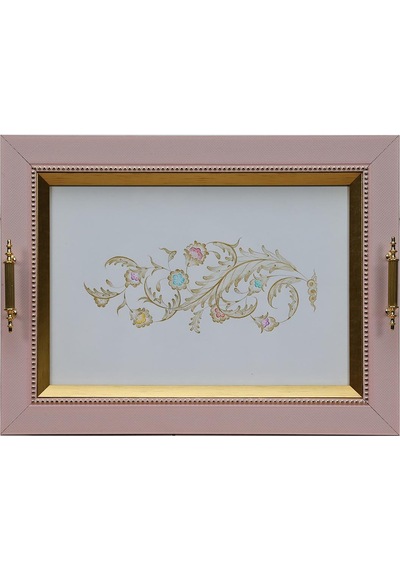 E38 El İşçiliği Sazyolu Suluboya Tepsi 35x48 Cm - 6222