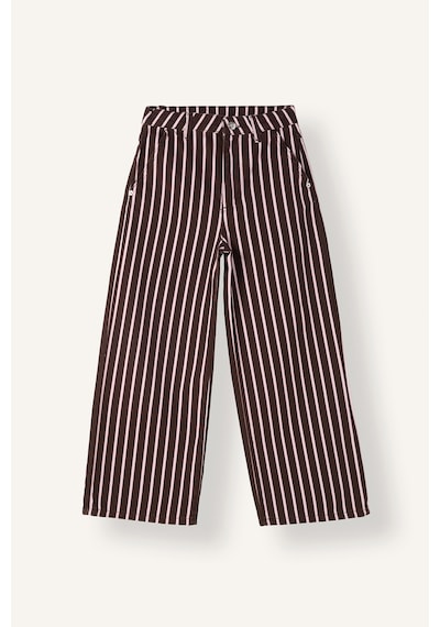 Defacto Wide Leg Çizgili Gabardin Pantolon Kız Çocuk I2724a826aubn341 Kahve-bn341