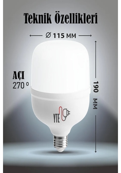 40 W Torch Led Ampul Beyaz 6500k Yüksek Aydınlatma/kalite 1 Adet
