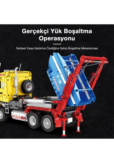 Reobrix Technic 22016 Çöp Yükleme Kamyonu Ship Loading Truck Kumanda&motor Yaratıcı Yapı Blok Seti Building Blocks - 1918 Parça