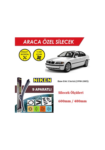 Bmw E46 3 Serisi Ön Cam Silecek Takımı 1998-2005