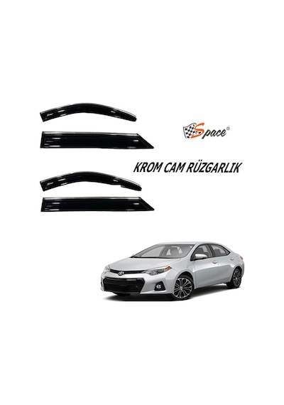 Toyota Corolla Uyumlu Krom Cam Rüzgarlığı 2014-2018- Caru400