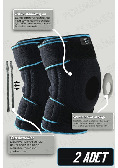 Dizlik 2 Adet Lux Celik Ligament Patella Destekli Meniskus Capraz Bag Spor