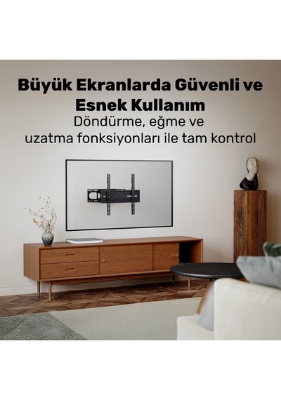 Npo Std85446 32"-75" Curved Tv Uyumlu Tam Hareketli Dönebilen Vesa Tv Duvar Askı Aparatı